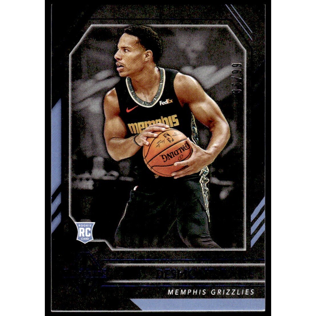 2020-21 Panini Chronicles Blue #365 Desmond Bane/Majestic. rookie card picture
