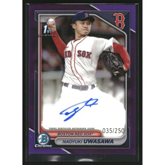 2024 Bowman Chrome Prospect Autographs Purple Refractors #CPANU Naoyuki Uwasawa