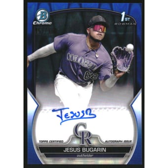 2023 Bowman Chrome Prospect Autographs Blue RayWave Refractors #CPAJB Jesus Bugarin