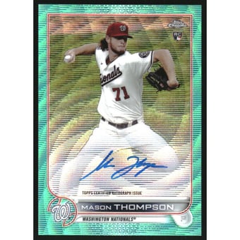 2022 Topps Chrome Rookie Autographs Aqua Wave Refractors #RAMT Mason Thompson