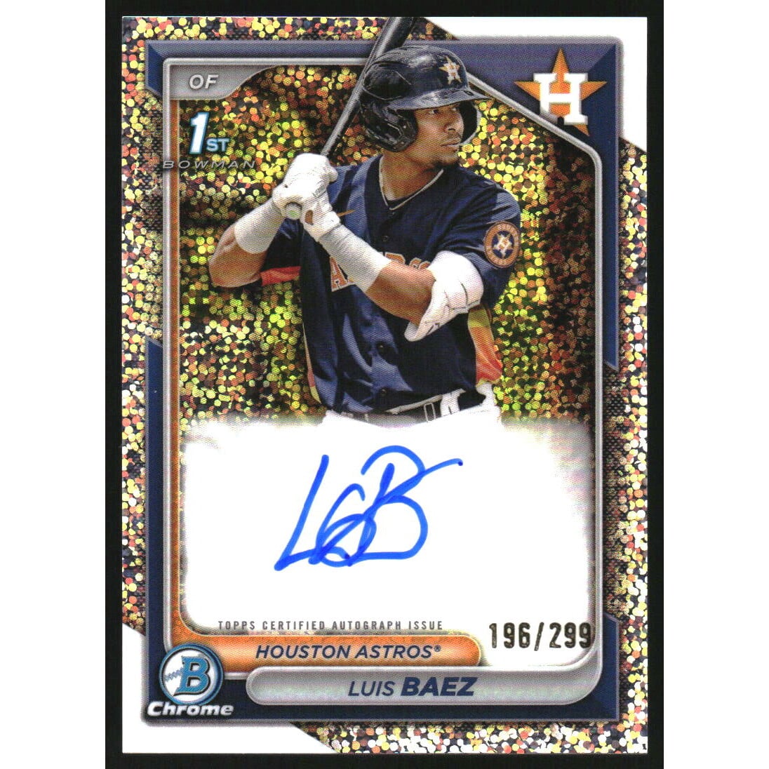 2024 Bowman Chrome Prospect Autographs Speckle Refractors #CPALB Luis Baez. rookie card picture