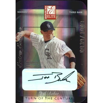 2002 Donruss Elite Turn of the Century Autographs #215 Jeff Baker/100*