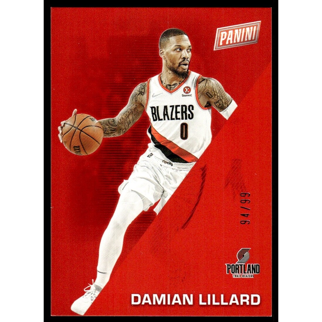 2022 Panini Father's Day Red #14 Damian Lillard. rookie card picture