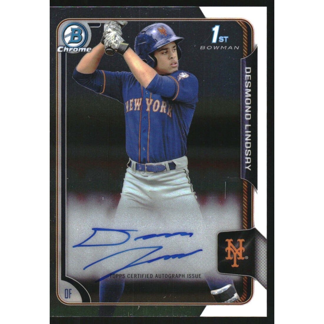 2015 Bowman Chrome Draft Draft Pick Autographs #BCADL Desmond Lindsay. rookie card picture