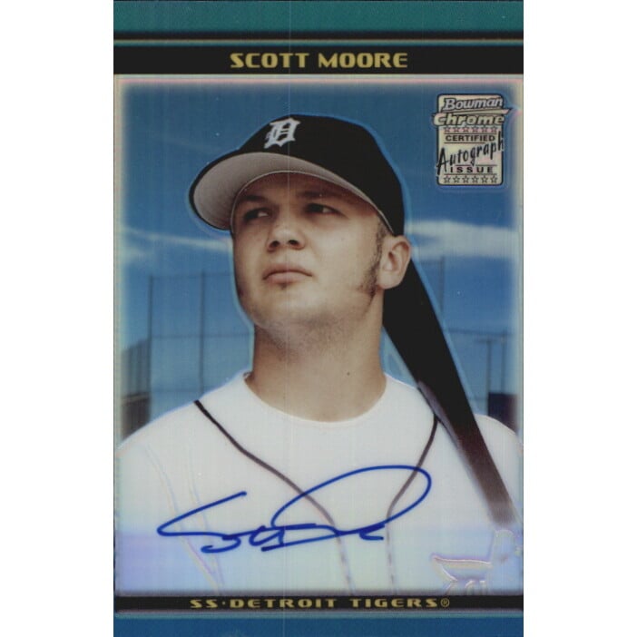 2002 Bowman Chrome Draft Refractors #166 Scott Moore AU. rookie card picture