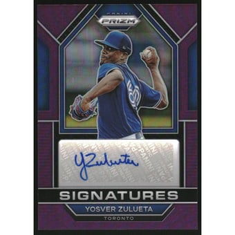 2023 Panini Prizm Signatures Prizms Purple #30 Yosver Zulueta