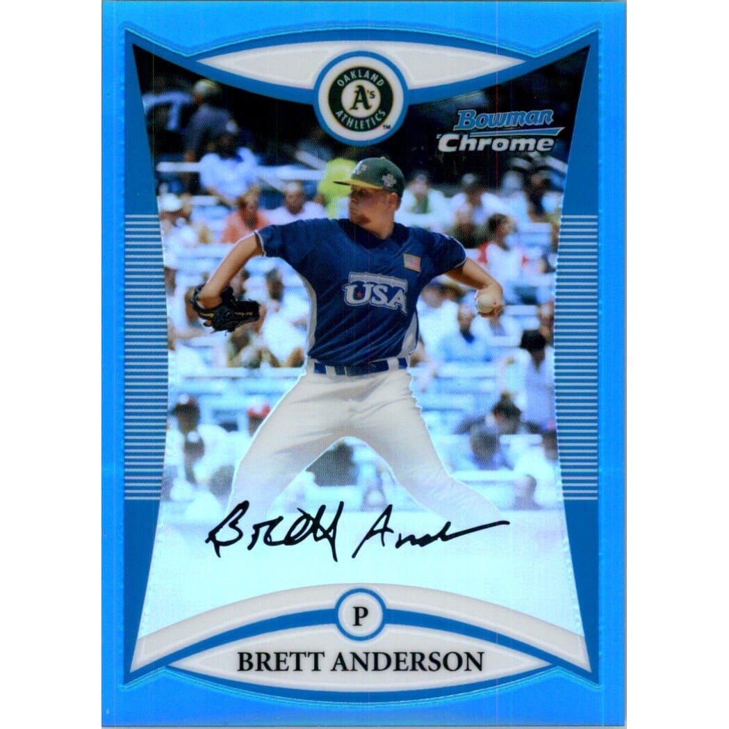 2008 Bowman Chrome Draft Prospects Blue Refractors #BDPP108 Brett Anderson FG. rookie card picture