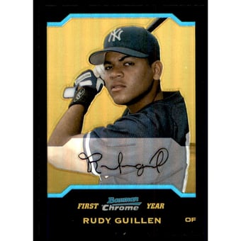 2004 Bowman Chrome Gold Refractors #166 Rudy Guillen
