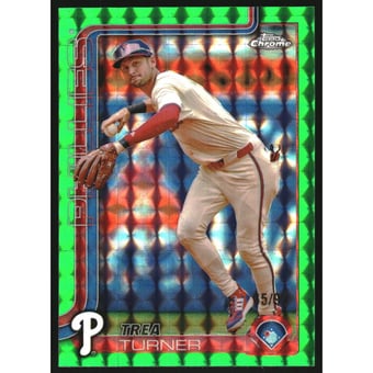 2025 Topps Chrome Green Geometric Refractors #208 Trea Turner