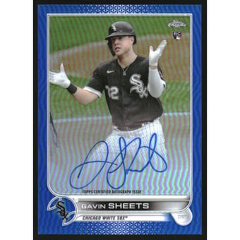 2022 Topps Chrome Rookie Autographs Blue Refractors #RAGS Gavin Sheets
