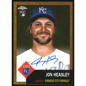 2022 Topps Chrome Platinum Anniversary Autographs Gold Refractors #CPAJHE Jon Heasley