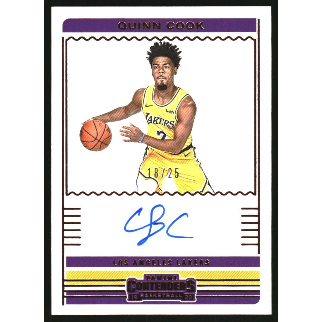 2019-20 Panini Contenders Contenders Autographs Bronze #4 Quinn Cook. rookie card picture