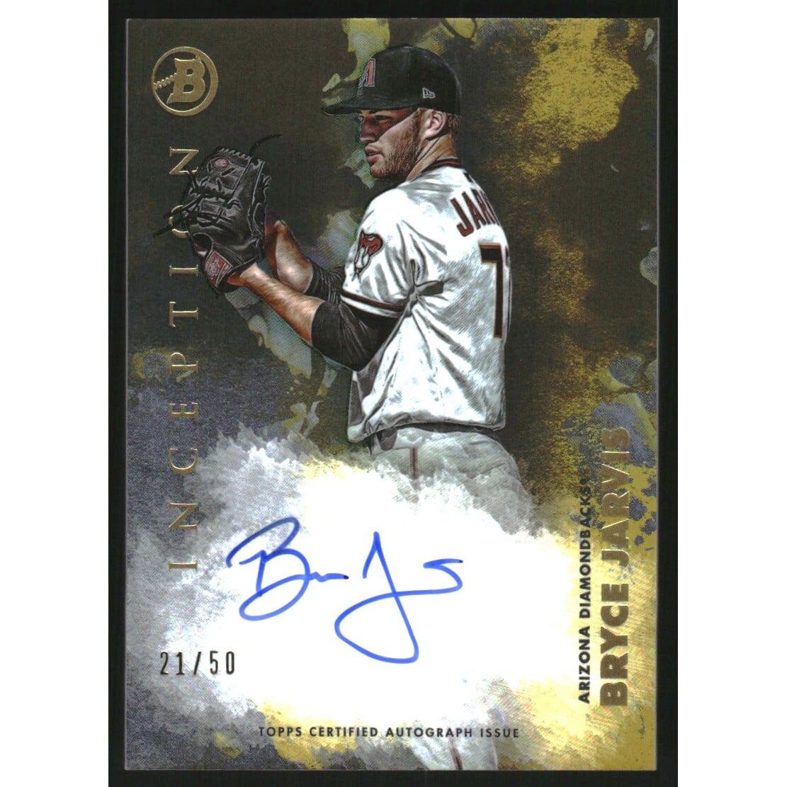 2021 Bowman Inception Autographs Gold #PABJV Bryce Jarvis. rookie card picture
