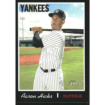 2019 Topps Heritage Black Border #373 Aaron Hicks