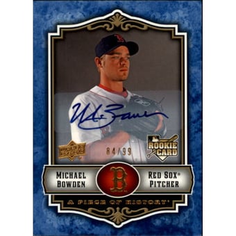 2009 UD A Piece of History Rookie Autographs Blue #107 Michael Bowden