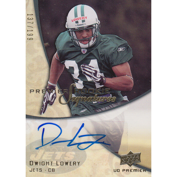2008 Upper Deck Premier #156 Dwight Lowery RC. rookie card picture