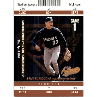 2004 Fleer Authentix Club Box #77 Sean Burroughs