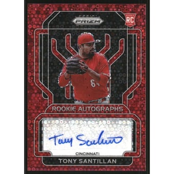 2022 Panini Prizm Rookie Autographs Prizms Red Donut Circles #40 Tony Santillan