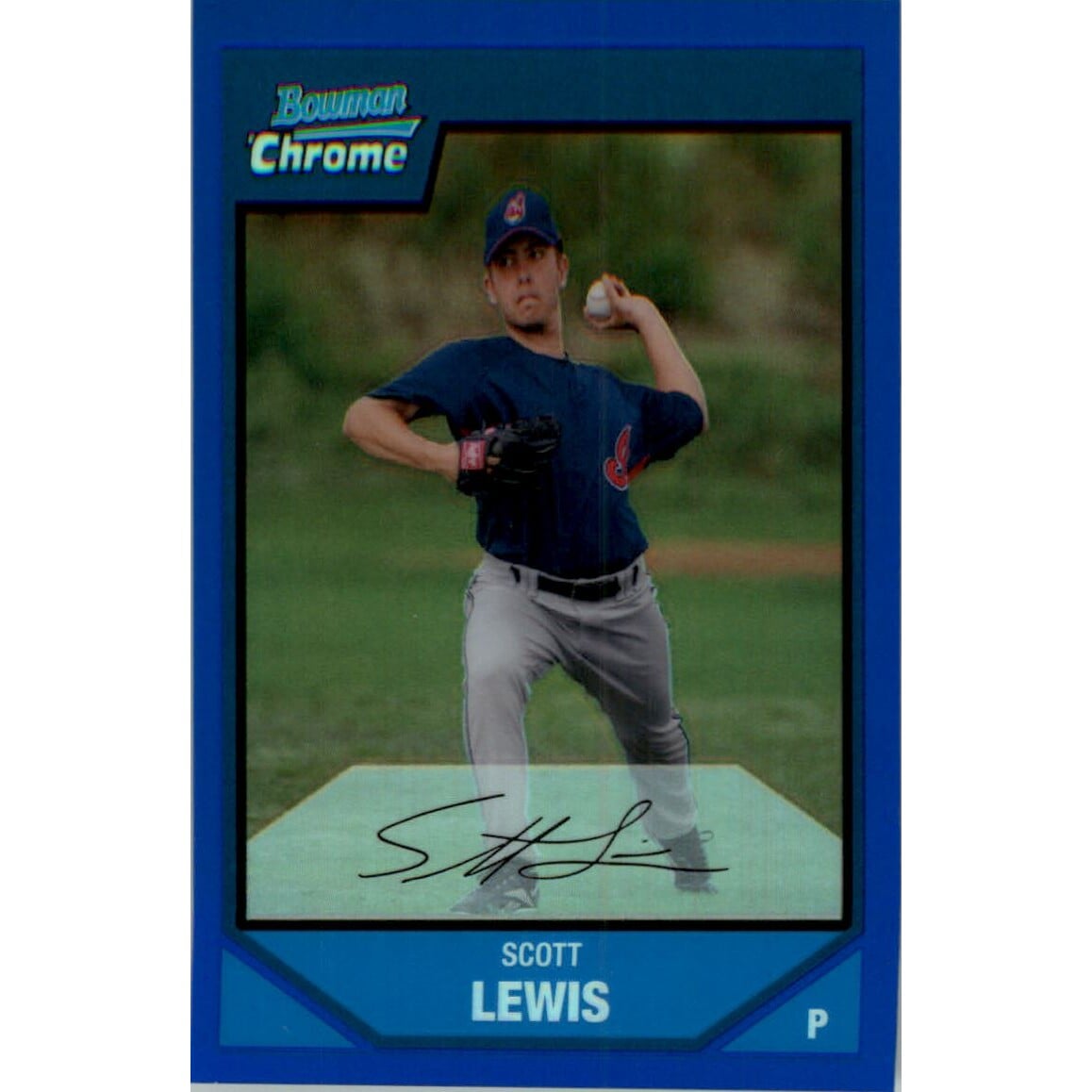 2007 Bowman Chrome Prospects Blue Refractors #BC184 Scott Lewis. rookie card picture