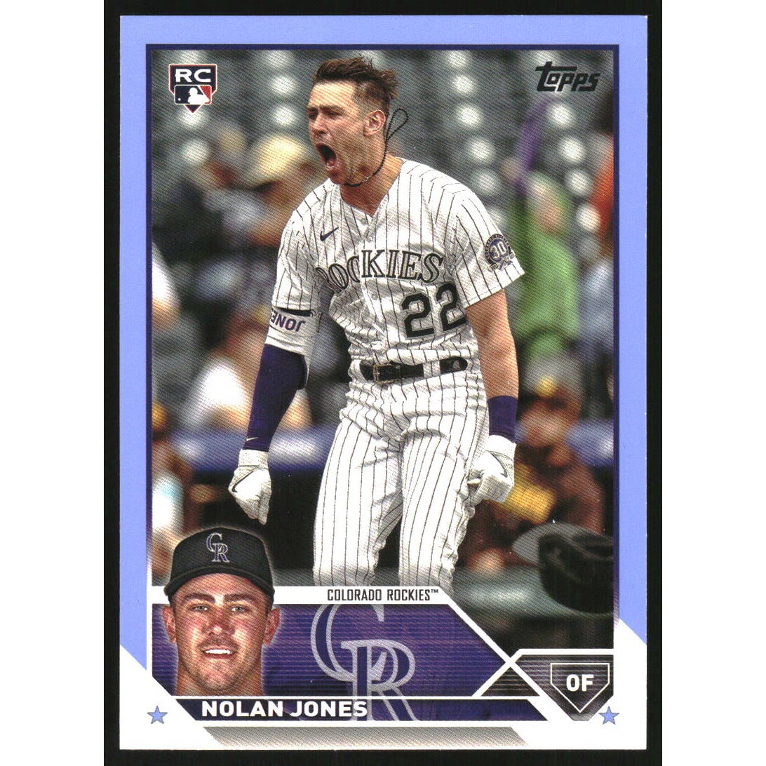 2023 Topps Update Father's Day Blue #US85 Nolan Jones. rookie card picture