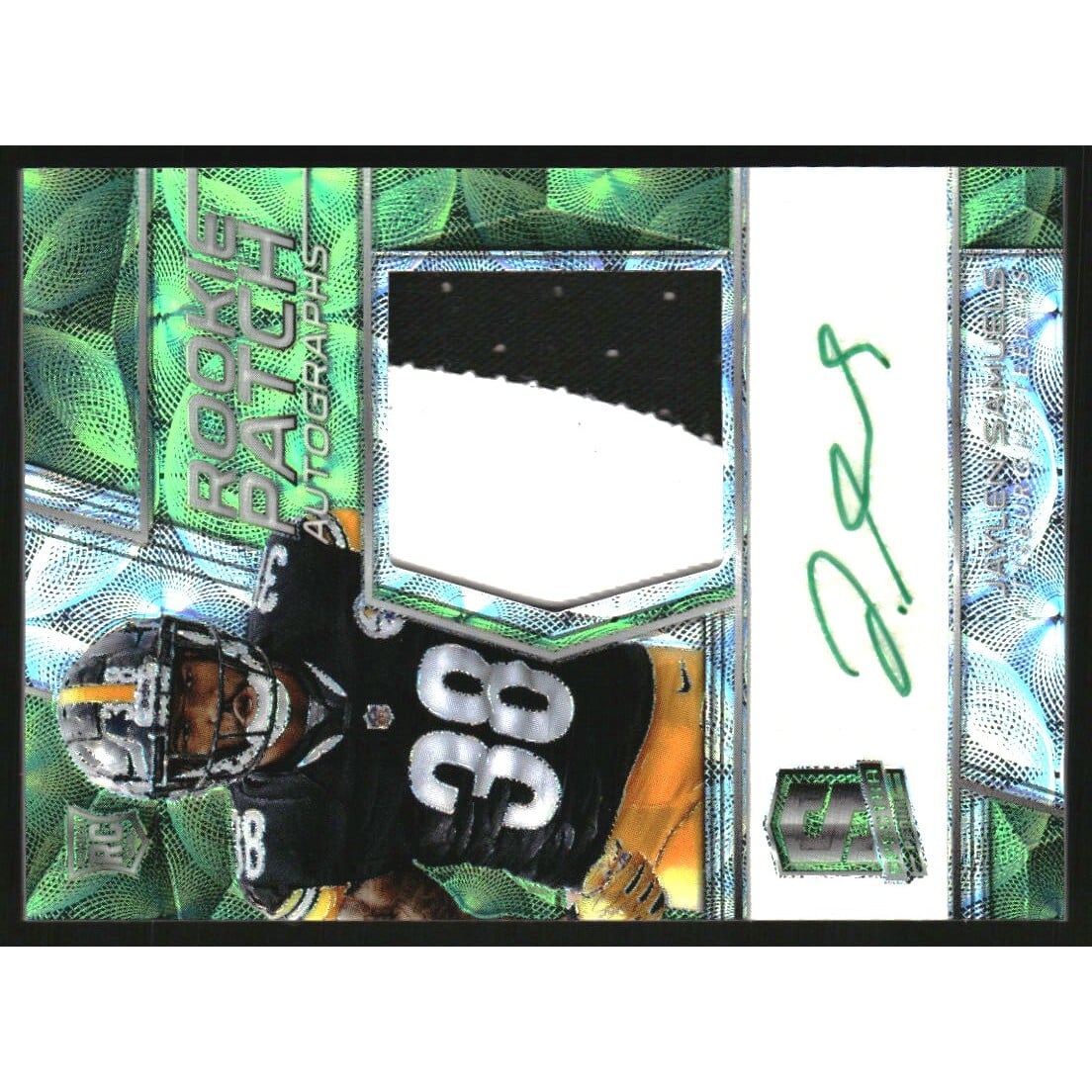 2018 Panini Spectra Neon Green #233 Jaylen Samuels JSY AU/60. rookie card picture
