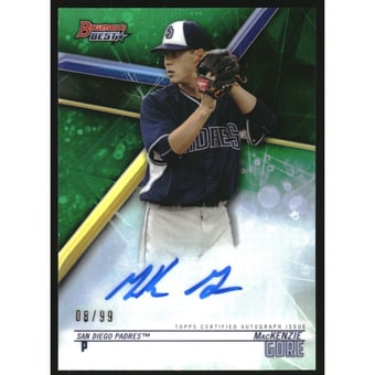 2018 Bowman's Best Best of '18 Autographs Green Refractors #B18MG MacKenzie Gore
