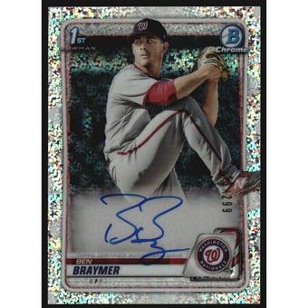 2020 Bowman Chrome Prospect Autographs Speckle Refractors #CPABB Ben Braymer