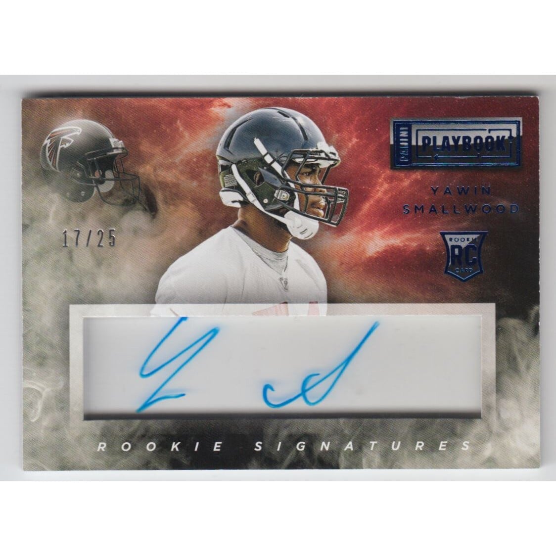 2014 Panini Playbook Blue #95 Yawin Smallwood AU. rookie card picture