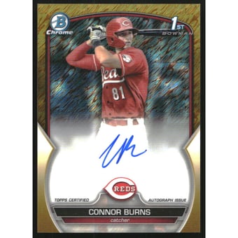 2023 Bowman Chrome Draft Autographs Gold Shimmer Refractors #CDACB Connor Burns