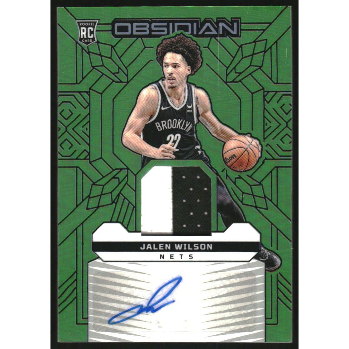 2023-24 Panini Obsidian Rookie Jersey Ink Electric Etch Green Flood #28 Jalen Wilson