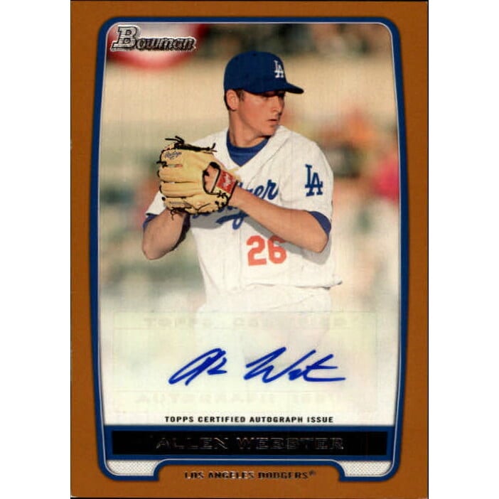 2012 Bowman Prospect Autographs Orange #AW Allen Webster. rookie card picture