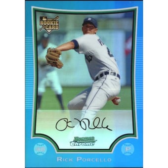 2009 Bowman Chrome Blue Refractors #166 Rick Porcello