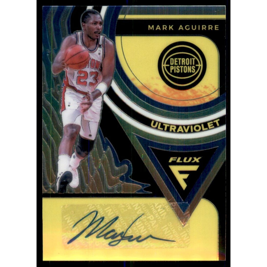 2020-21 Panini Flux Ultraviolet Signatures #29 Mark Aguirre. rookie card picture