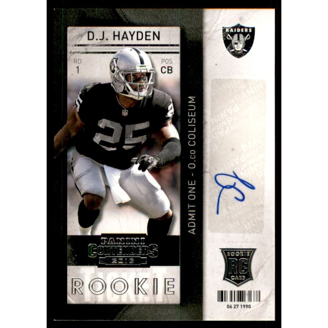 2013 Panini Contenders #125A D.J. Hayden AU RC/(left hand at waist)