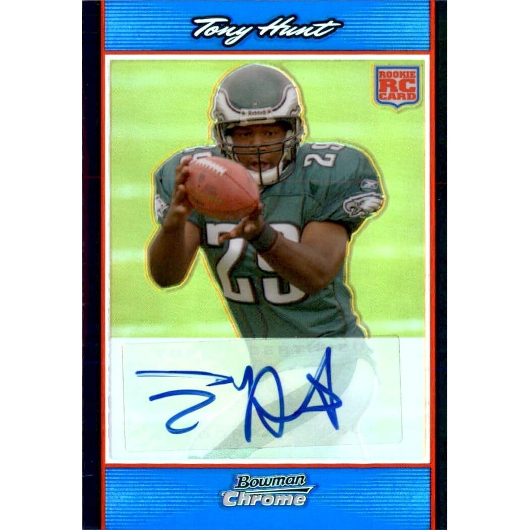 2007 Bowman Chrome Rookie Autographs Blue Refractors #BC70 Tony Hunt. rookie card picture