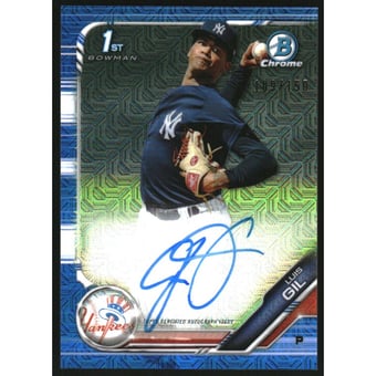 2019 Bowman Chrome Prospect Autographs HTA Choice Refractors #CPALGI Luis Gil