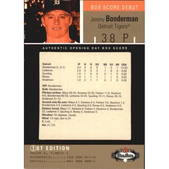2003 Fleer Box Score First Edition #108 Jeremy Bonderman BSD