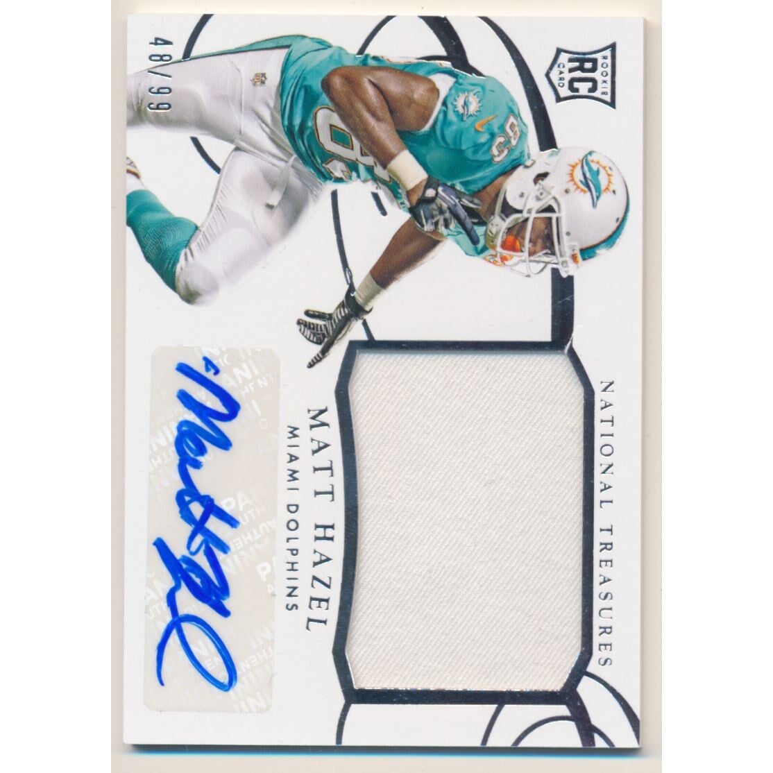 2014 Panini National Treasures #260 Matt Hazel JSY AU RC. rookie card picture