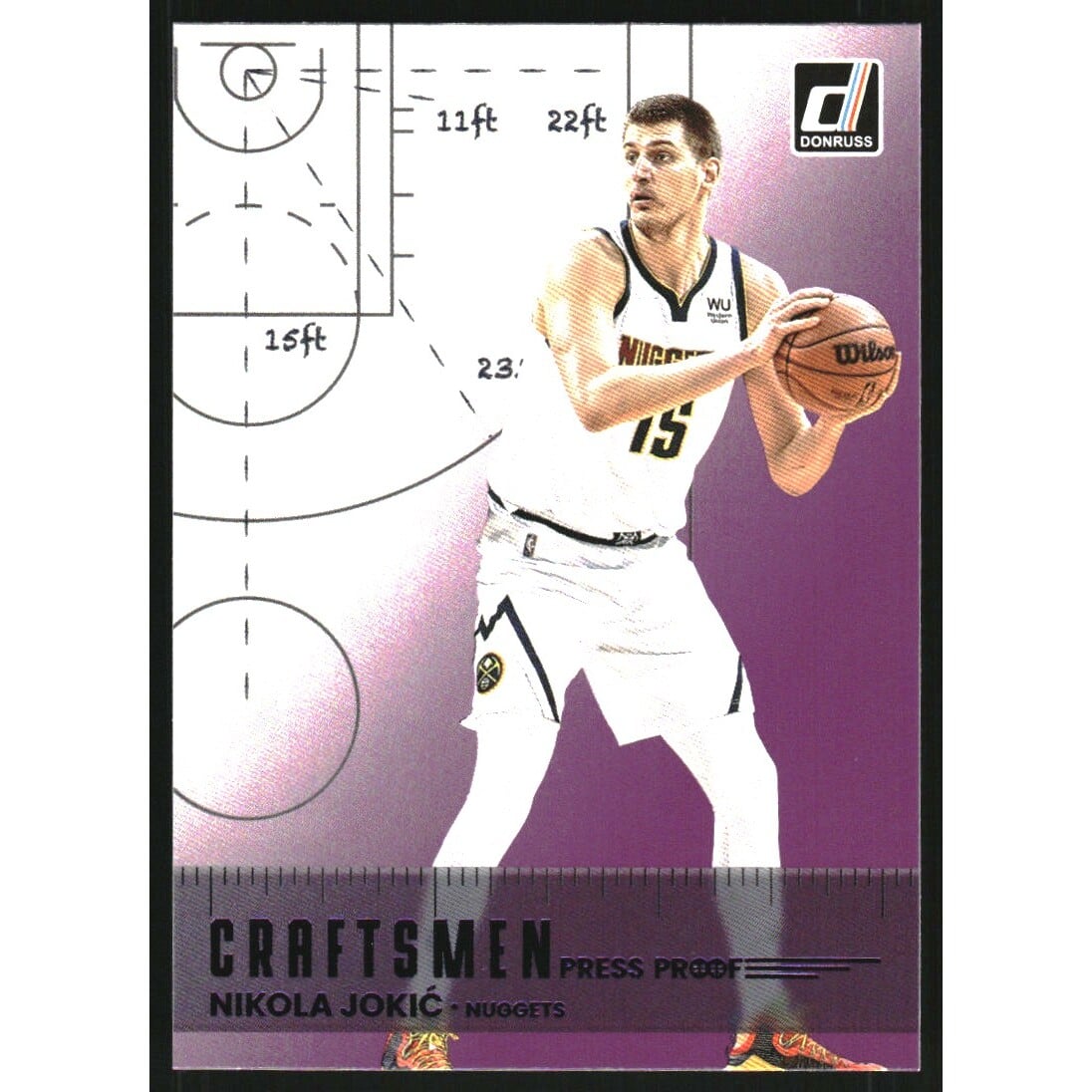 2022-23 Donruss Craftsmen Press Proof Purple #5 Nikola Jokic. rookie card picture