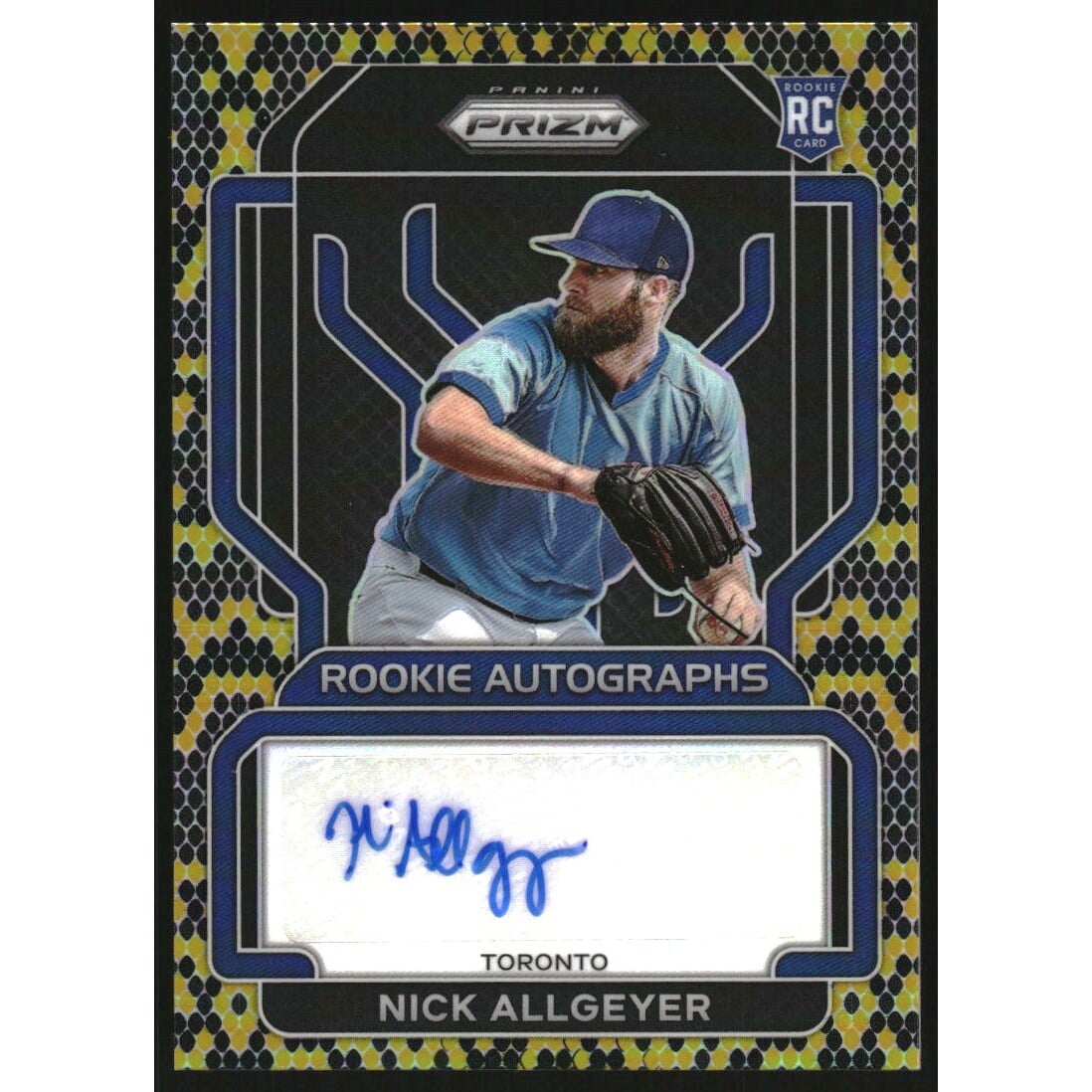 2022 Panini Prizm Rookie Autographs Prizms Snake Skin #94 Nick Allgeyer. rookie card picture