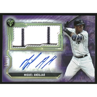 2020 Topps Triple Threads Single Jumbo Relic Autographs Amethyst #ASJRMA Miguel Andujar