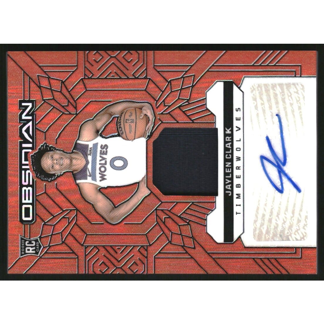 2023-24 Panini Obsidian Rookie Jersey Ink Electric Etch Orange Flood #20 Jaylen Clark