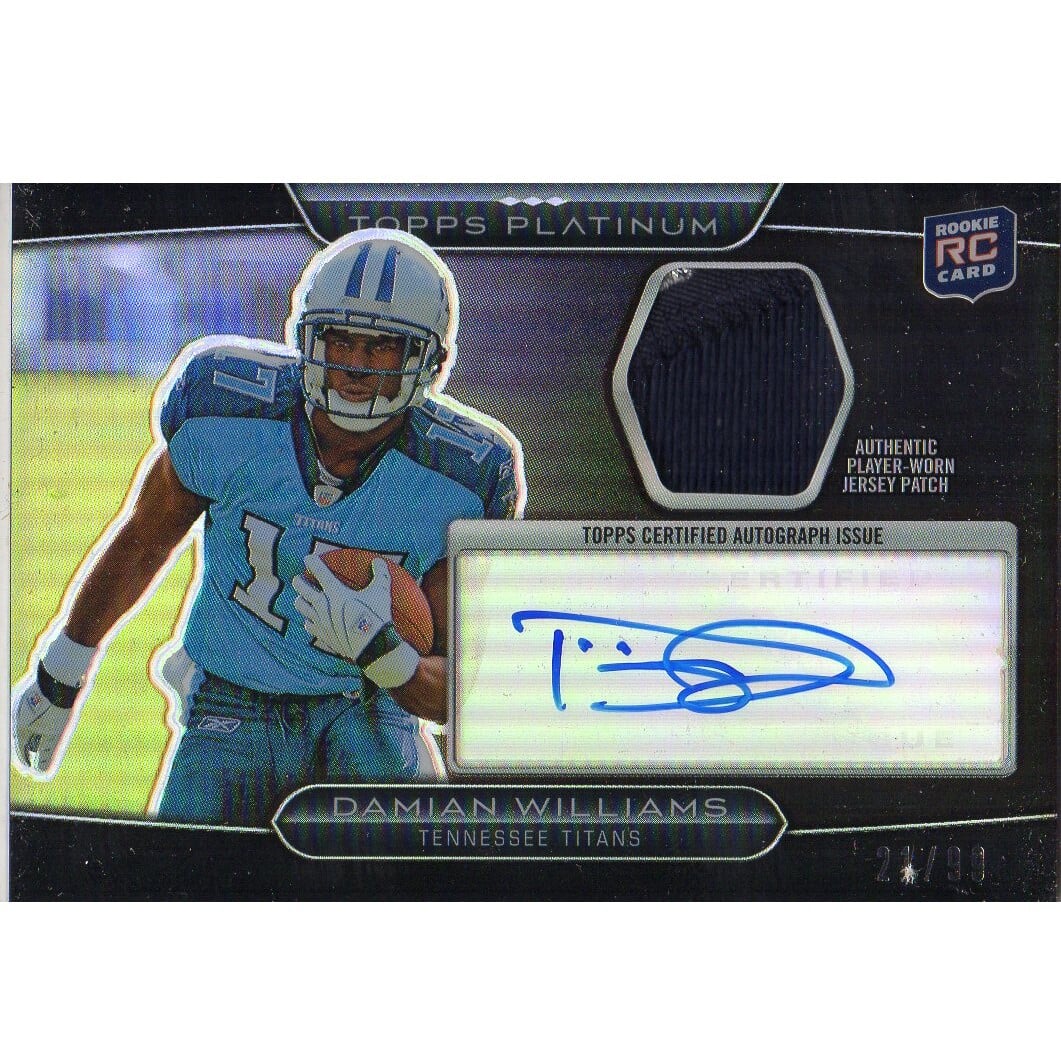 2010 Topps Platinum Autographed Patches Black Refractors #DW Damian Williams. rookie card picture