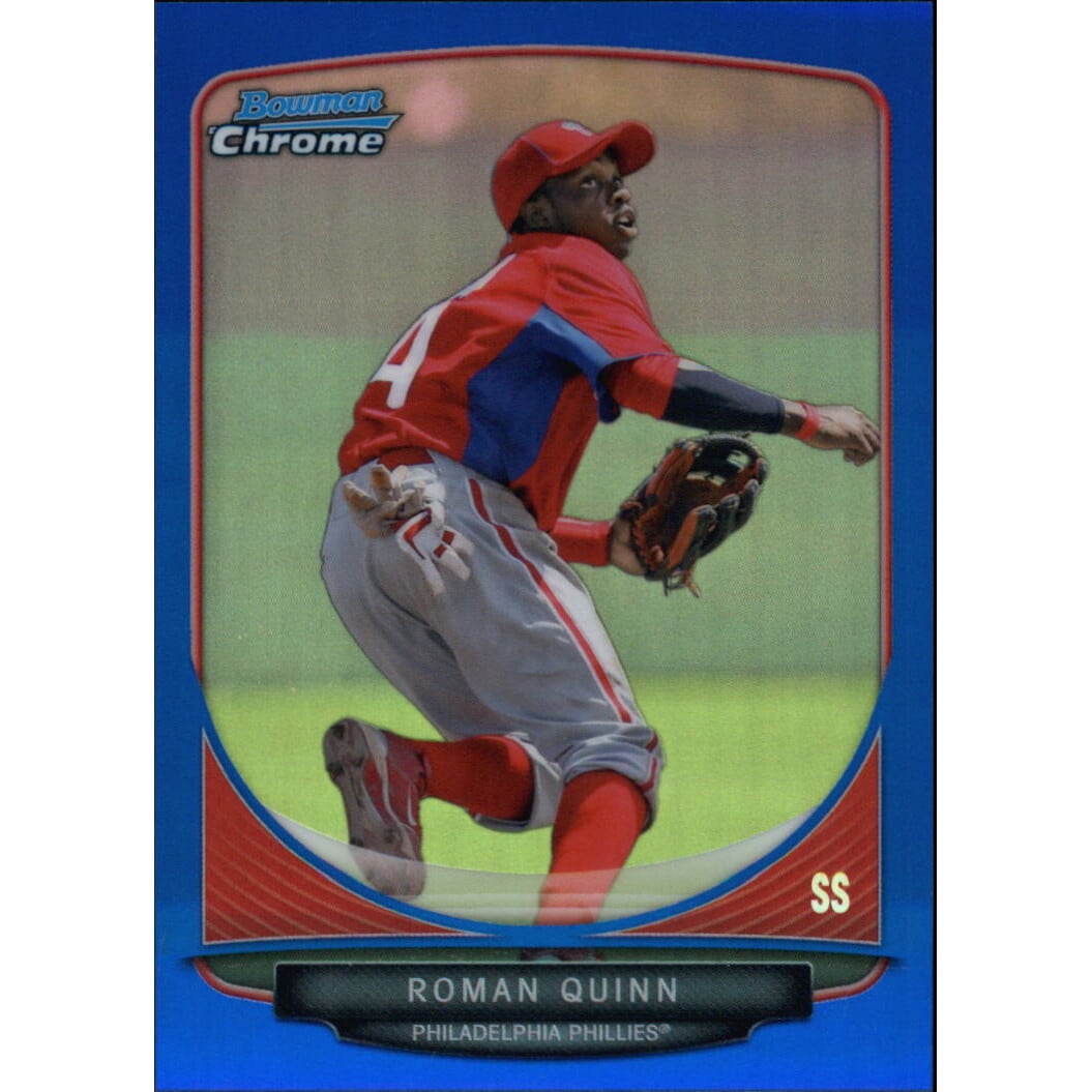 2013 Bowman Chrome Prospects Blue Refractors #BCP95 Roman Quinn. rookie card picture