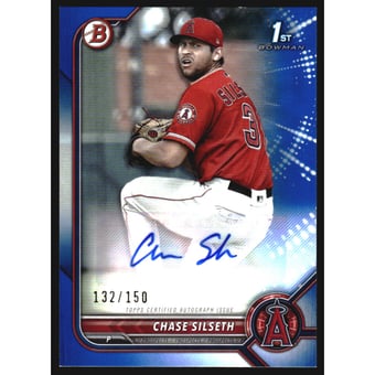 2022 Bowman Prospect Autographs Blue #PPACS Chase Silseth