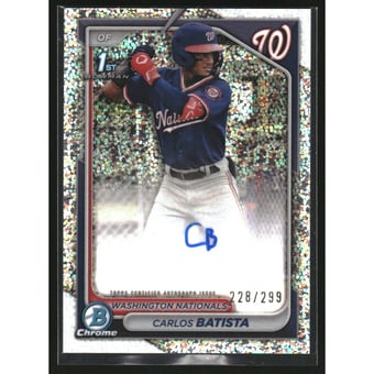 2024 Bowman Chrome Prospect Autographs Speckle Refractors #CPACB Carlos Batista