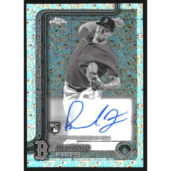 2025 Topps Chrome Rookie Autographs Black and White Mini-Diamond Refractors #RARF Richard Fitts