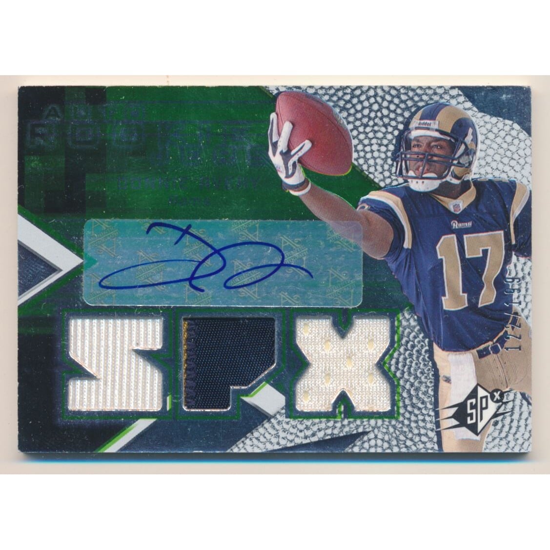 2008 SPx Green Holofoil Rookies #151 Donnie Avery JSY AU
