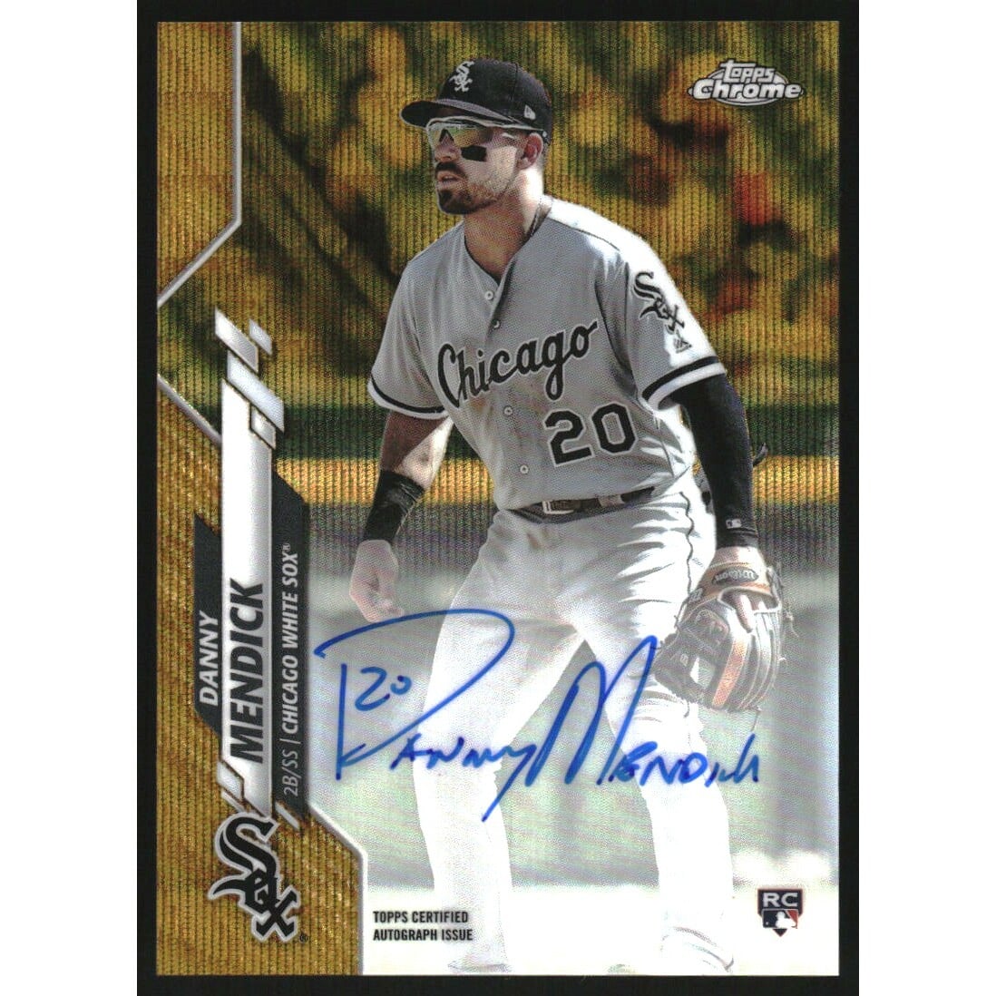 2020 Topps Chrome Rookie Autographs Gold Wave Refractors #RADME Danny Mendick. rookie card picture
