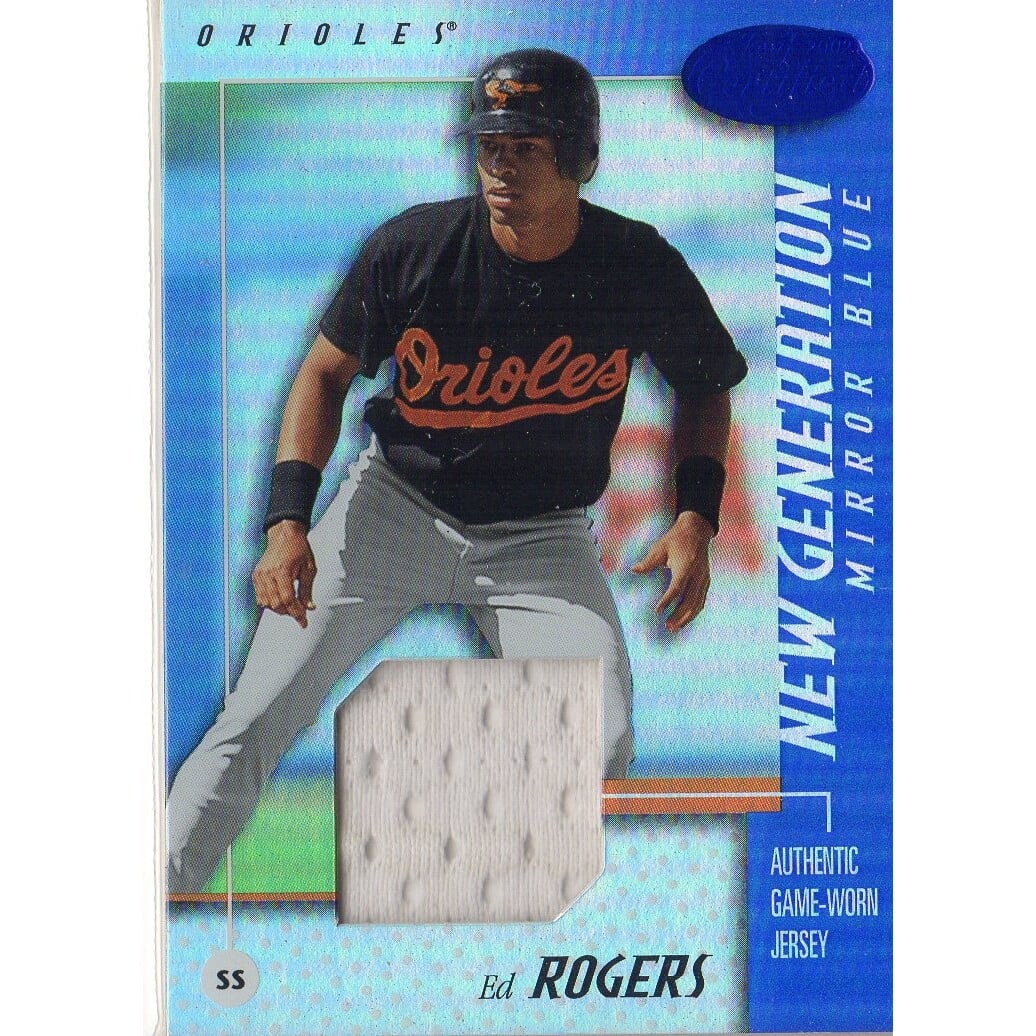 2002 Leaf Certified Mirror Blue #163 Ed Rogers NG Jsy